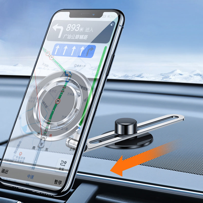 Wiwu CH025 360 Degree Rotating Magnetic Flat Floor Version Car Phone Holder Silver 