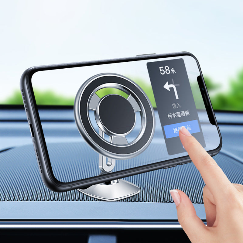 Wiwu CH027 360 Degree Rotating Magnetic Flat Floor Version Car Phone Holder Silver 