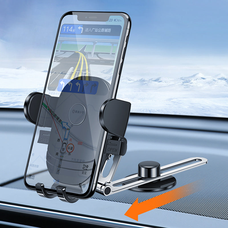 Wiwu CH028 360 Degree Rotating Automatic Mechanism Flat Floor Version Car Phone Holder Black 