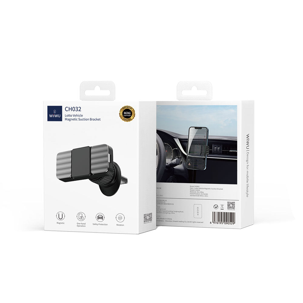 Wiwu CH032 Lotto Series Ventilation Design Magnetic Car Phone Holder Black 
