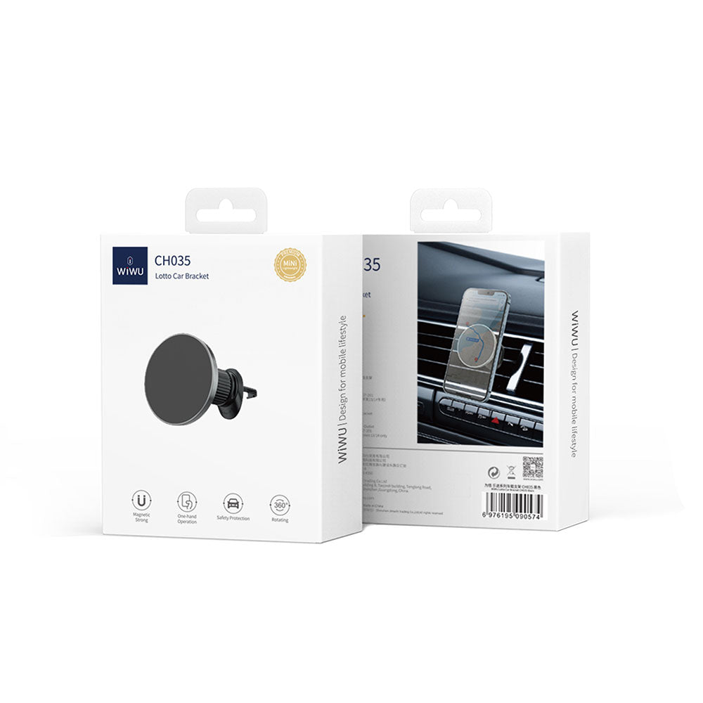 Wiwu CH035 360° Rotating Ventilation Design Car Phone Holder Black 