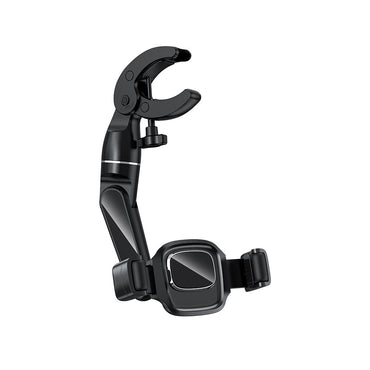 Wiwu CH039 Car Rearview Mirror with 360 Degree Rotating Movable Head Phone Holder Black 