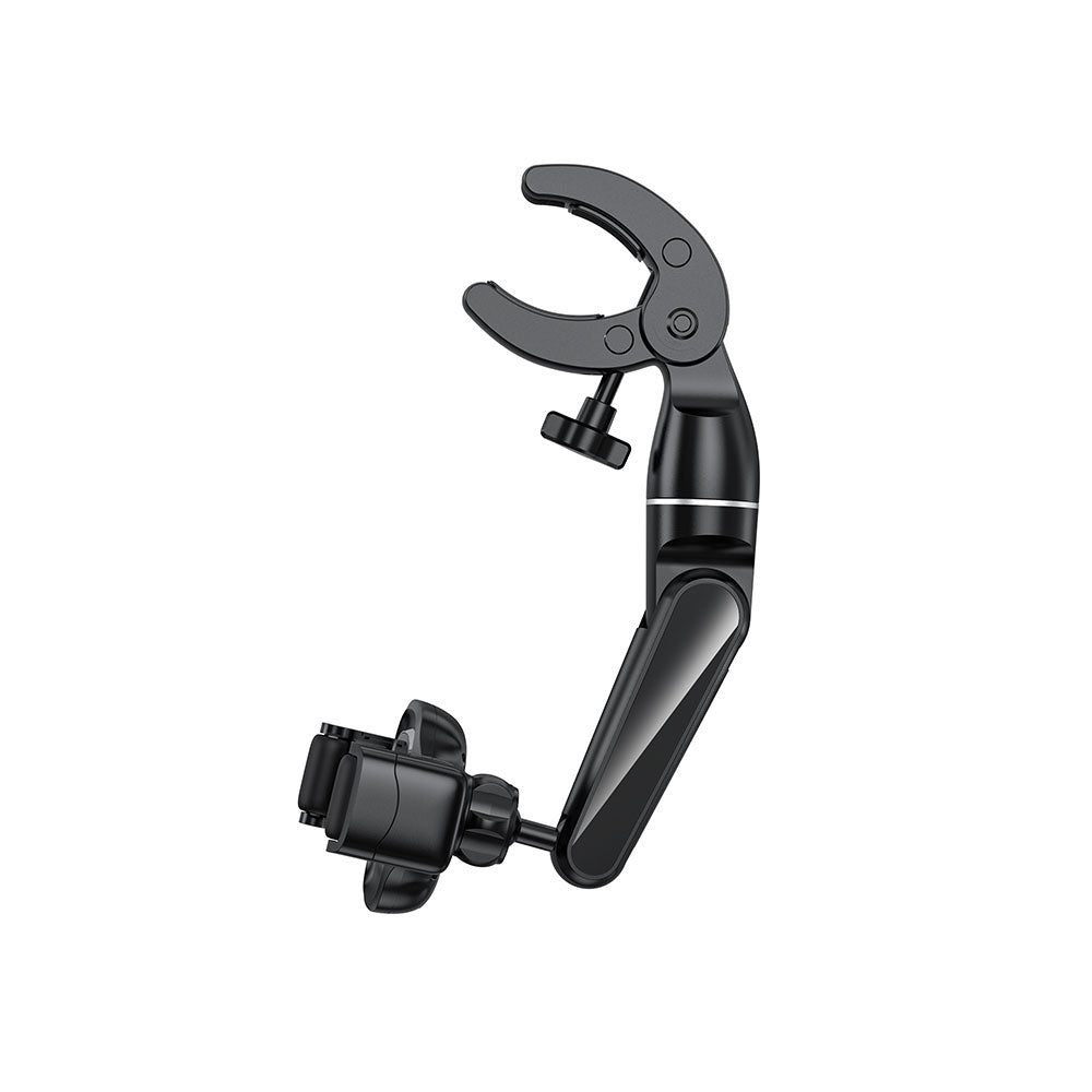 Wiwu CH039 Car Rearview Mirror with 360 Degree Rotating Movable Head Phone Holder Black 