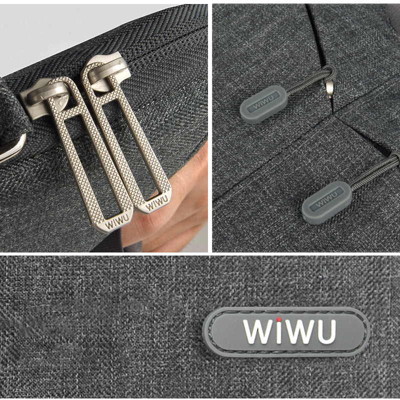 Wiwu City Commuter Serisi 13.3 inç Çapraz Vücut Askılı Laptop Çantası Siyah