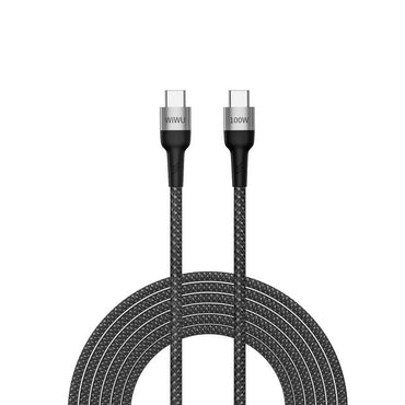 Wiwu Cyclone F15 Type-C to Type-C PD Data Cable 480Mbps 100W 1.5 meters Gray 