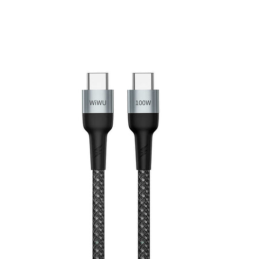 Wiwu Cyclone F15 Type-C to Type-C PD Data Cable 480Mbps 100W 1.5 meters Gray 