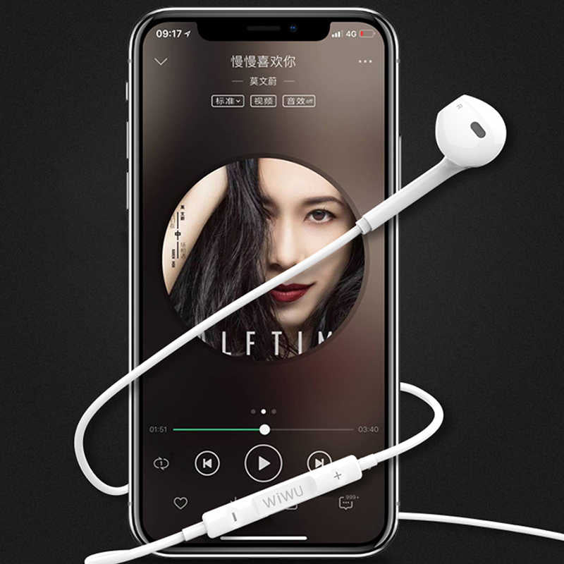 Wiwu Earbuds 303 Lightning Headphones White 