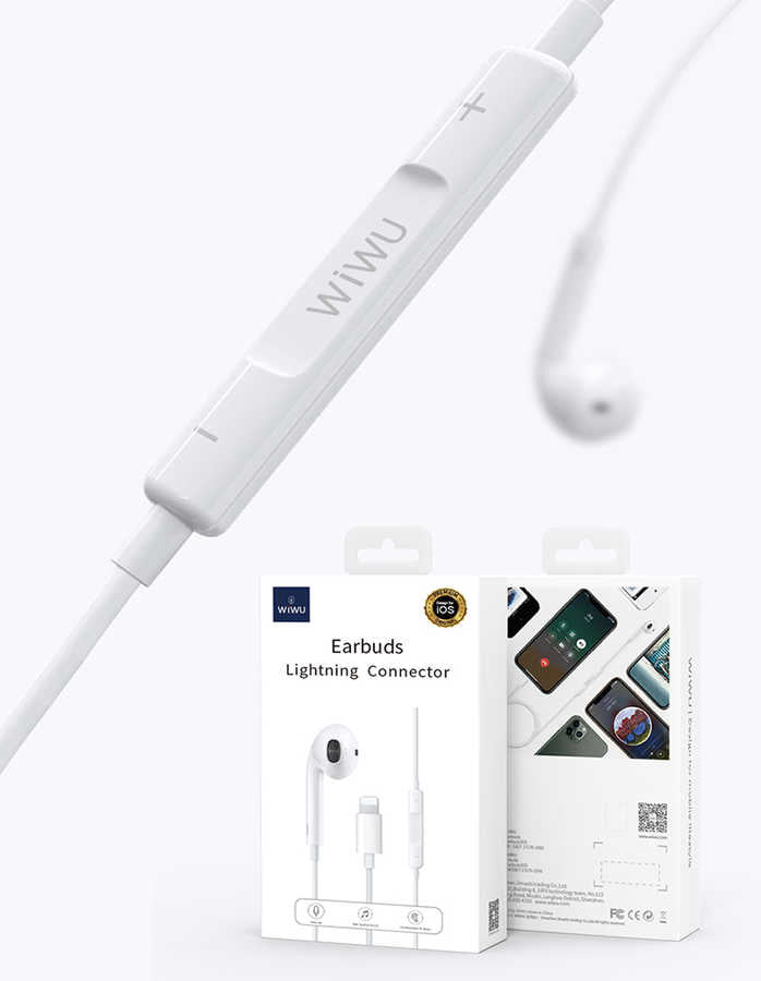 Wiwu Earbuds 303 Lightning Headphones White 