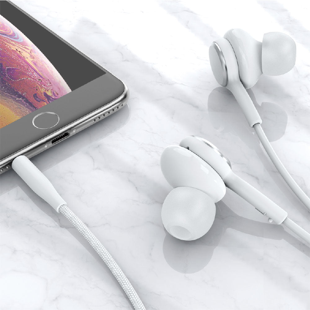 Wiwu EB310 Hi-Fi Sound Quality 3.5mm In-Ear Headphones White 