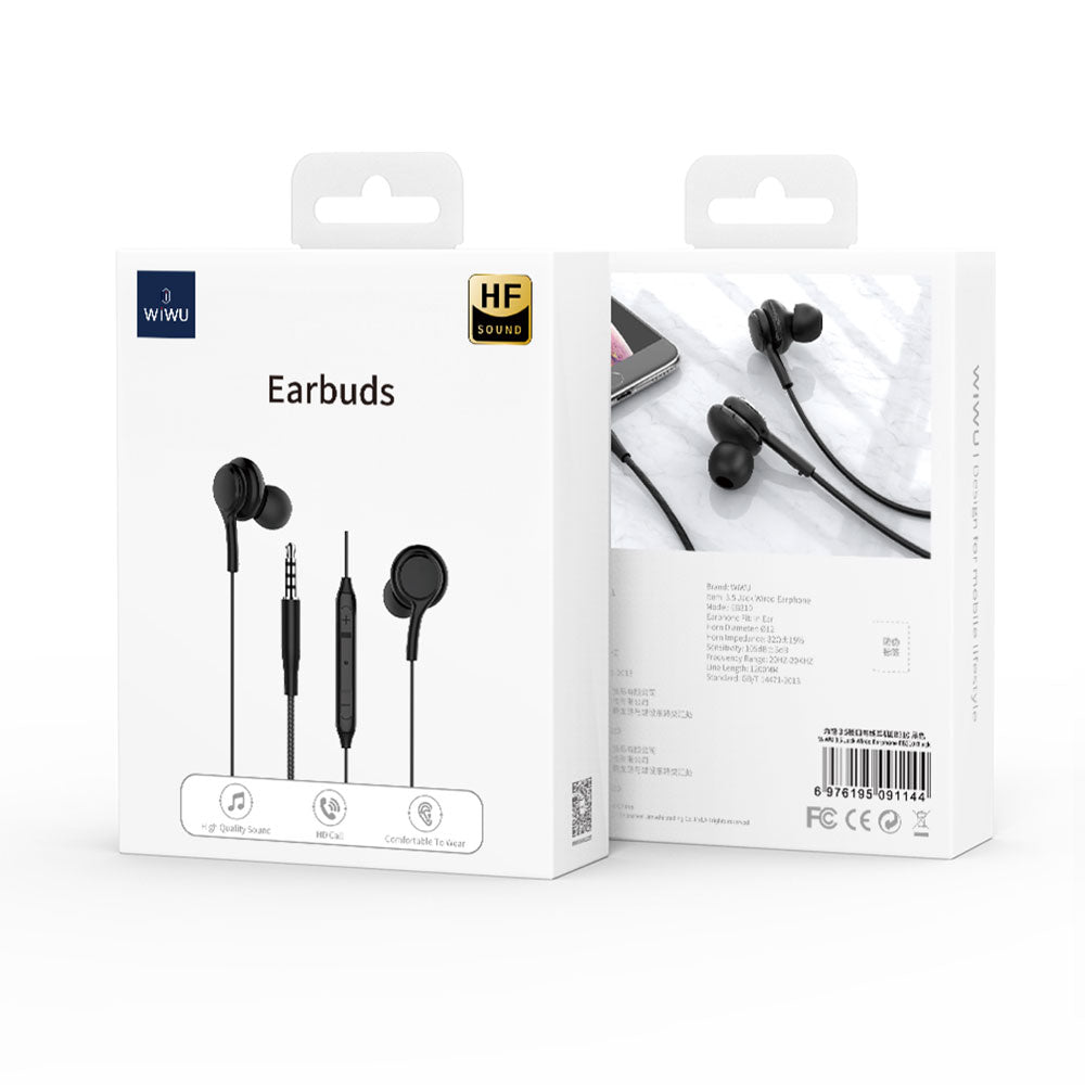 Wiwu EB310 Hi-Fi Sound Quality 3.5mm In-Ear Headphones White 