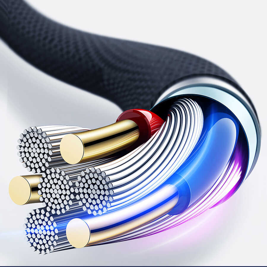 Wiwu ED-105 2 in 1 USB A- Type-C to Lightning Elite Data Cable Black 