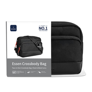 Wiwu Essen Series Water-Resistant 1200D Polyester Fabric Crossbody Bag Black 