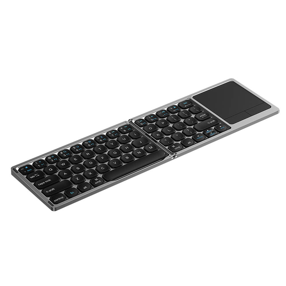 Wiwu FMK-04 Katlanabilir Bluetooth Kablosuz Multifonksiyonel Touchpad Klavye Gri