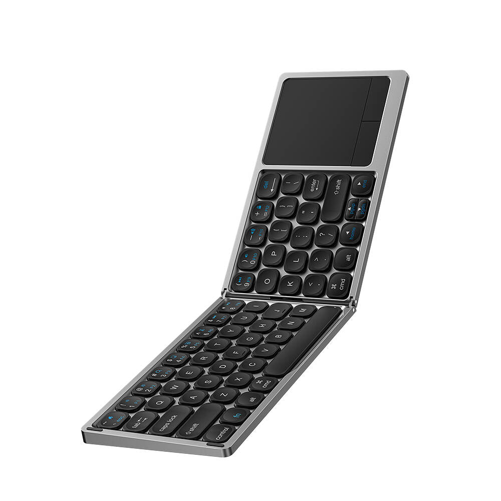 Wiwu FMK-04 Katlanabilir Bluetooth Kablosuz Multifonksiyonel Touchpad Klavye Gri