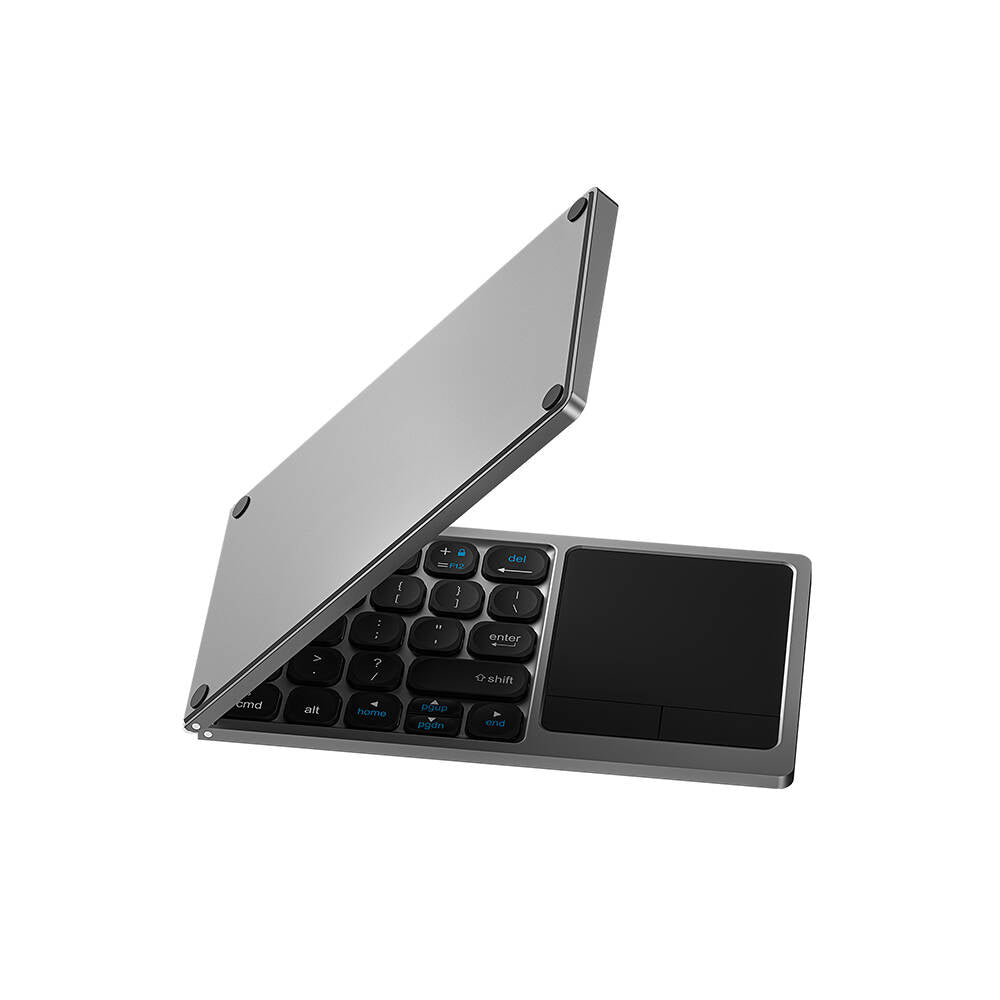 Wiwu FMK-04 Katlanabilir Bluetooth Kablosuz Multifonksiyonel Touchpad Klavye Gri