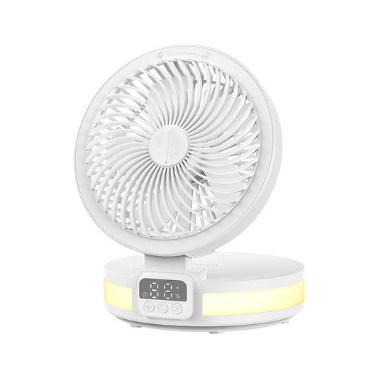 Wiwu FS05 Katlanabilir Şarjlı Dijital LED Ekranlı Gece Lambalı Masaüstü Fan Beyaz