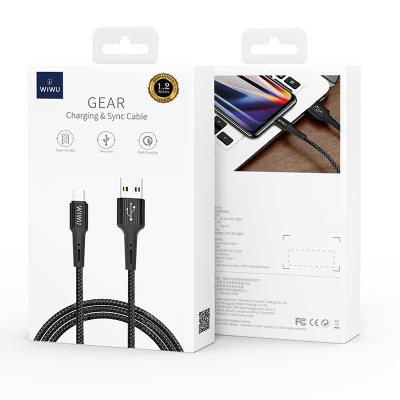 Wiwu G10 Gear Charging Micro Cable Black