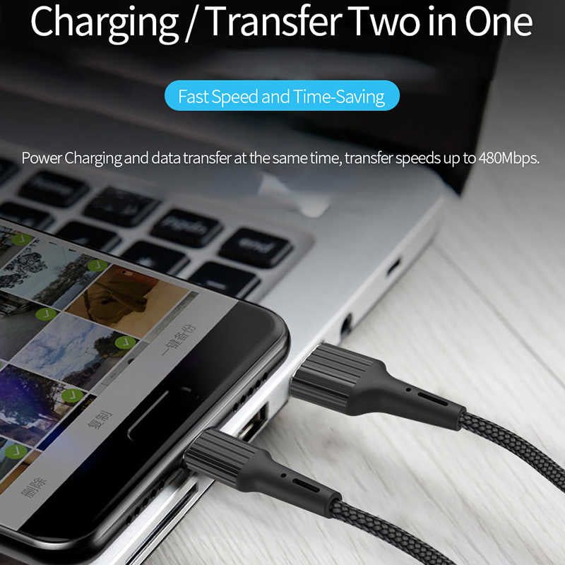 Wiwu G10 Gear Charging Micro Cable Black