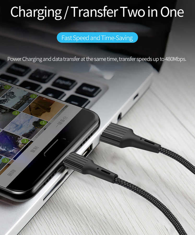 Wiwu G20 Gear Charging Type-C Cable Black