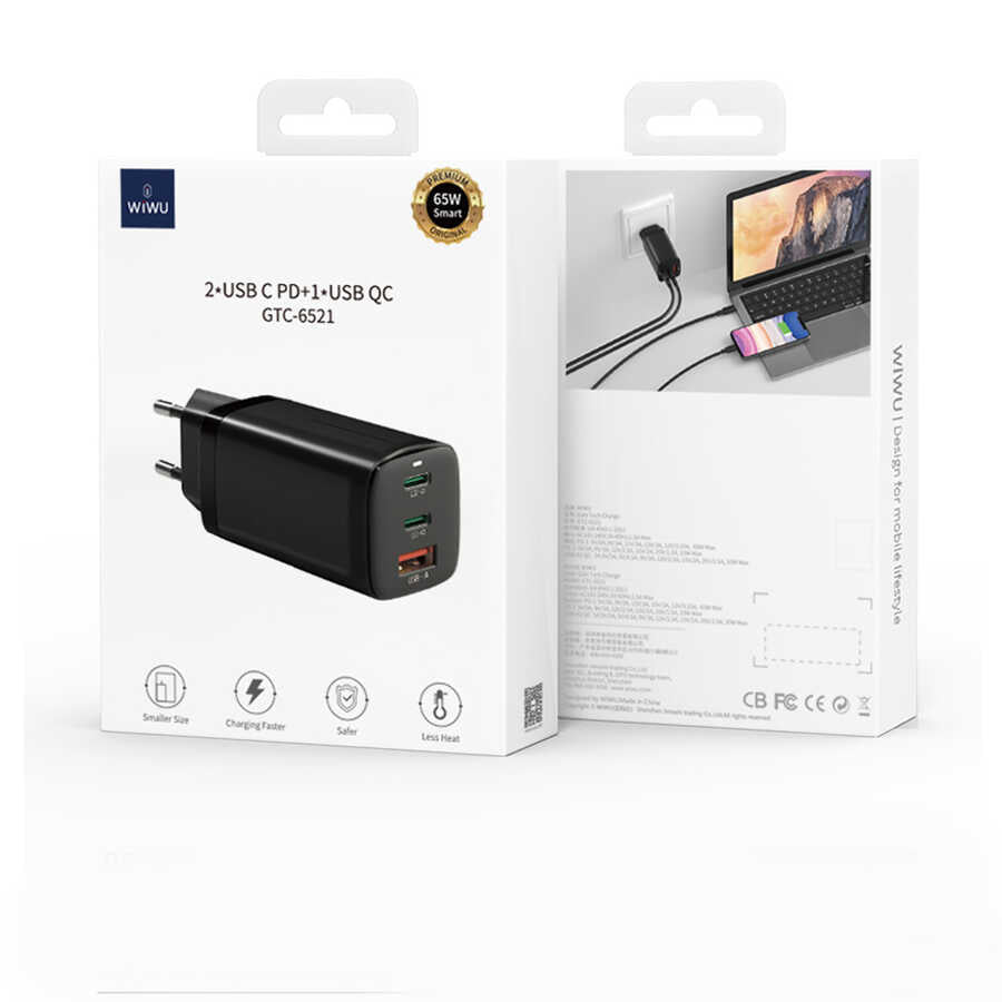 Wiwu GaN Tech GTC6521-65W Power Adapter Black