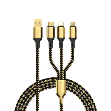 Wiwu Golden Series GD-104 3 in 1 Data Cable 1.2M Gold 