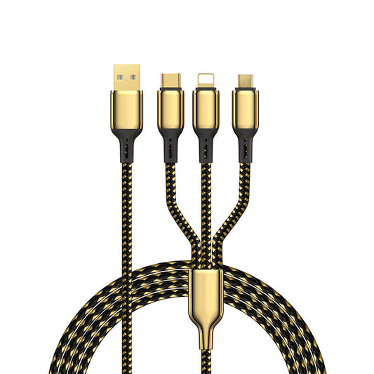 Wiwu Golden Series GD-104 3 in 1 Data Cable 1.2M Gold 