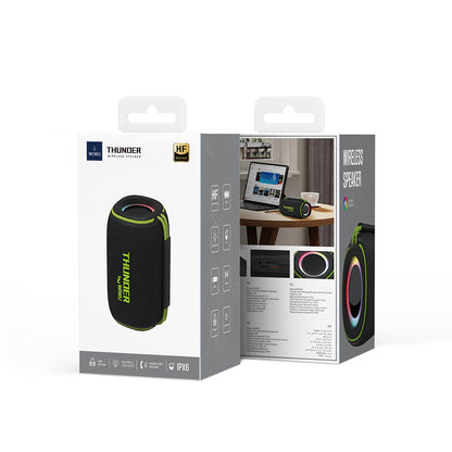 Wiwu H5 Su Geçirmez RGB Işıklı TWS Bluetooth Hoparlör v5.3 15W Siyah