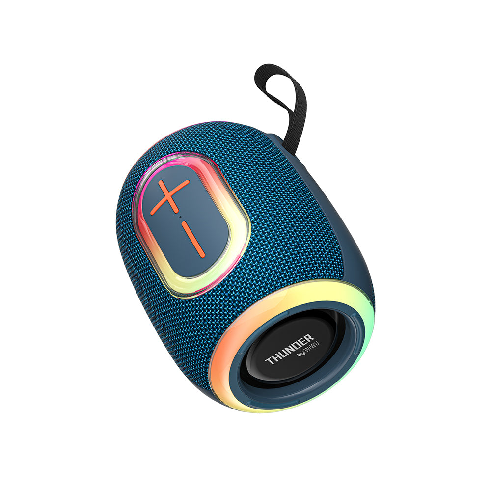 Wiwu H9 RGB Işıklı Askılı TWS Bluetooth Speaker Hoparlör v5.3 10W Mavi