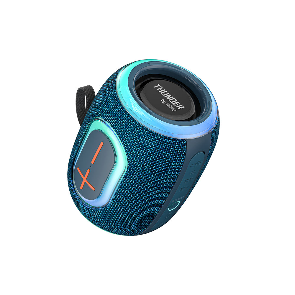 Wiwu H9 RGB Işıklı Askılı TWS Bluetooth Speaker Hoparlör v5.3 10W Mavi