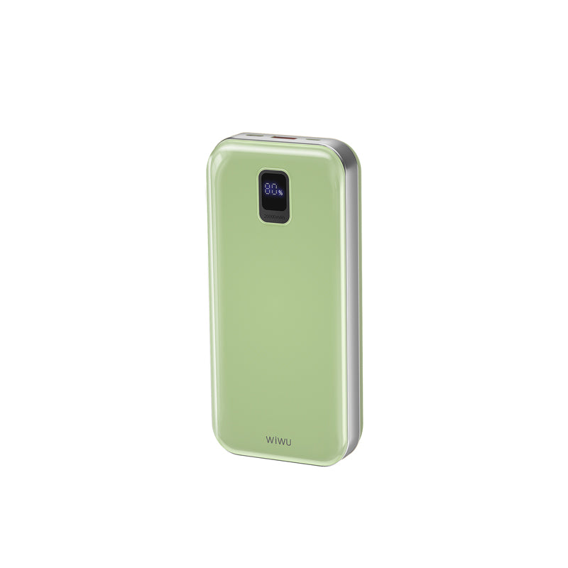 Wiwu JC-16 LED Ekranlı Li-Polimer Aşırı Akım Korumalı Taşınabilir Powerbank PD 20W 10000mAh Yeşil