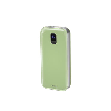 Wiwu JC-16 LED Ekranlı Li-Polimer Aşırı Akım Korumalı Taşınabilir Powerbank PD 20W 10000mAh Yeşil