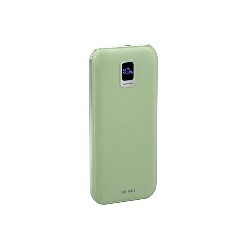 Wiwu JC-16 LED Ekranlı Li-Polimer Aşırı Akım Korumalı Taşınabilir Powerbank PD 20W 10000mAh Yeşil