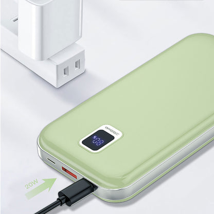 Wiwu JC-16 LED Ekranlı Li-Polimer Aşırı Akım Korumalı Taşınabilir Powerbank PD 20W 10000mAh Yeşil