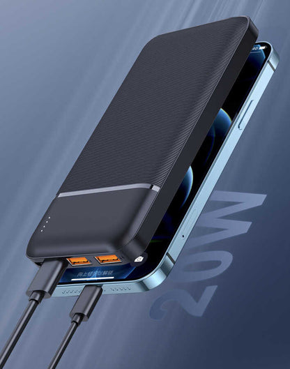 Wiwu JC-19 PD Hızlı Şarj Özellikli Şarj Göstergeli Powerbank 20W 10000mAh Siyah
