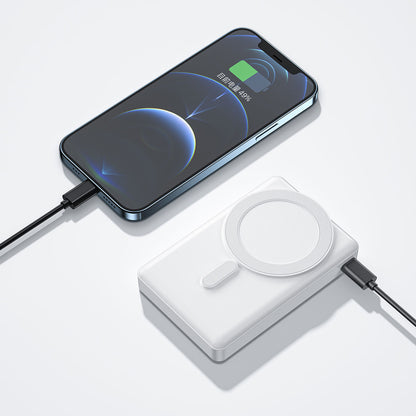 Wiwu JC-20 Hızlı Şarj Özellikli Standlı M-safe Wireless Transparan Powerbank 15W 10000mAh Beyaz