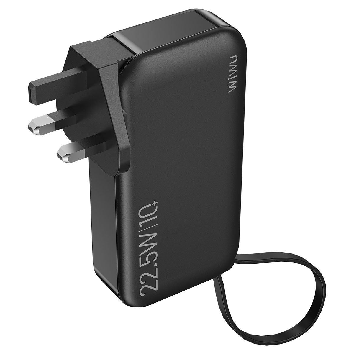 Wiwu JC-23 Micro Type-C ve Lightning Kablolu Şarj Göstergeli PD Powerbank 22.5W 10000mAh Siyah