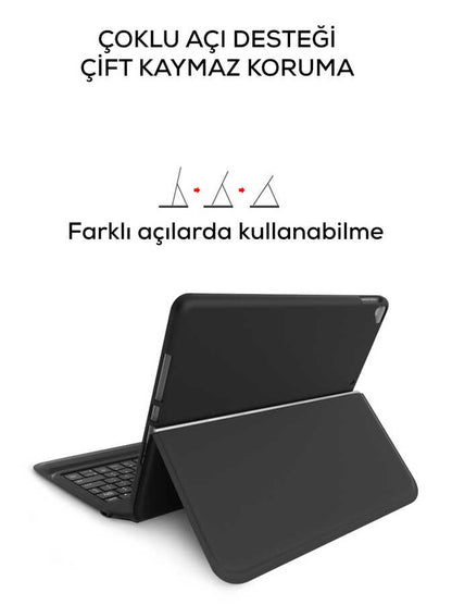 Wiwu Keyboard Folio Kablosuz Klavyeli Kılıf Siyah