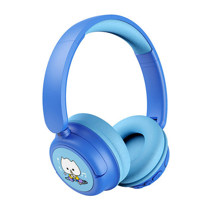 Wiwu KTD-02 Ayarlanabilir Kulak Üstü Kablolu ve Bluetooth 5.3 Çocuk Kulaklığı Mavi