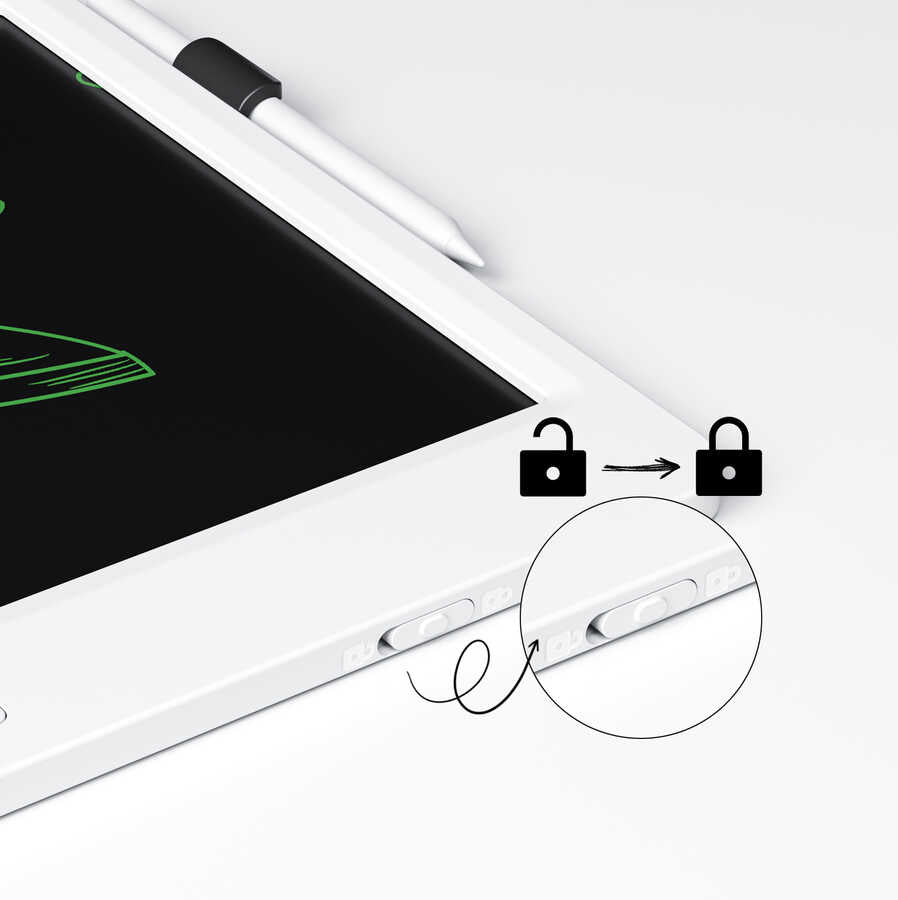 Wiwu LCD Drawing Board Kalemli Pilli Dokunmatik Çizim Tahtası 13.5 İnç Beyaz