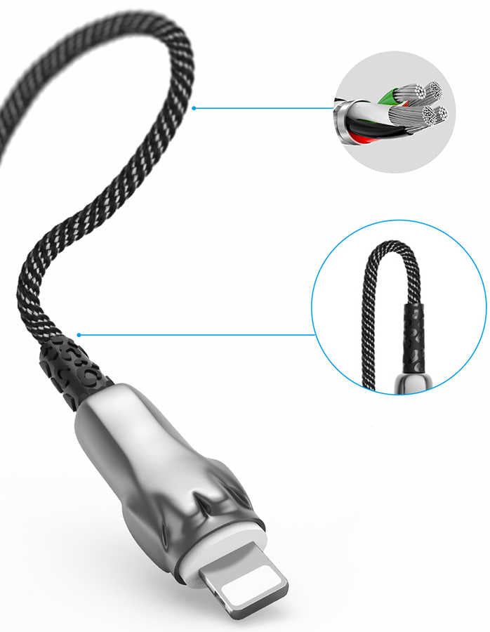 Wiwu Leopard Charging Synic Lightning Cable Red 