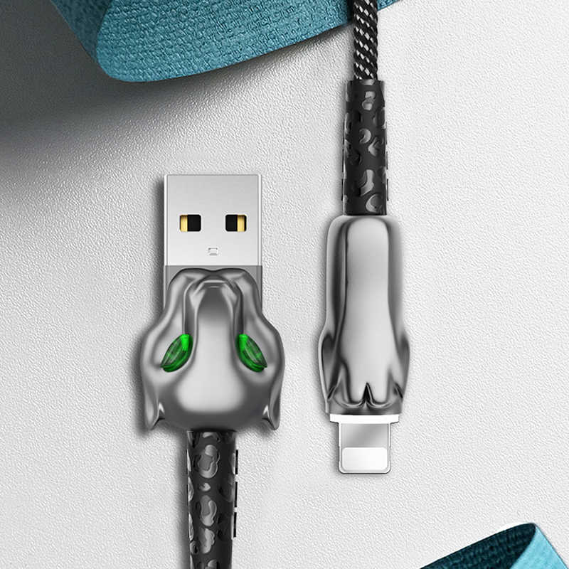 Wiwu Leopard Charging Synic Lightning Cable Black 