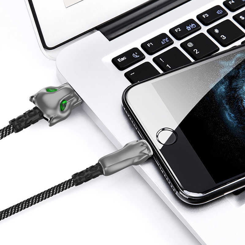 Wiwu Leopard Charging Synic Lightning Cable Black 