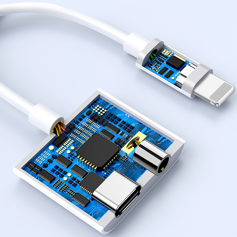 Wiwu LT01 Pro Lightning Audio Adapter White 