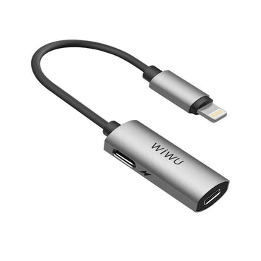 Wiwu LT02 Plus Lightning Audio Adapter Gray 