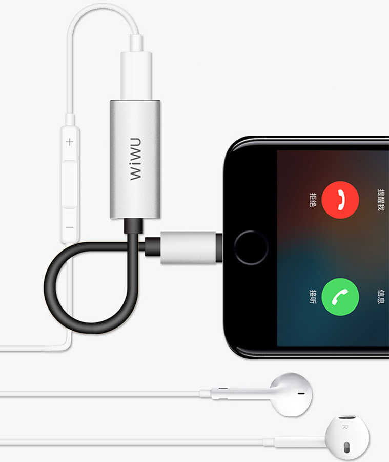 Wiwu LT02 Plus Lightning Audio Adapter Gray 