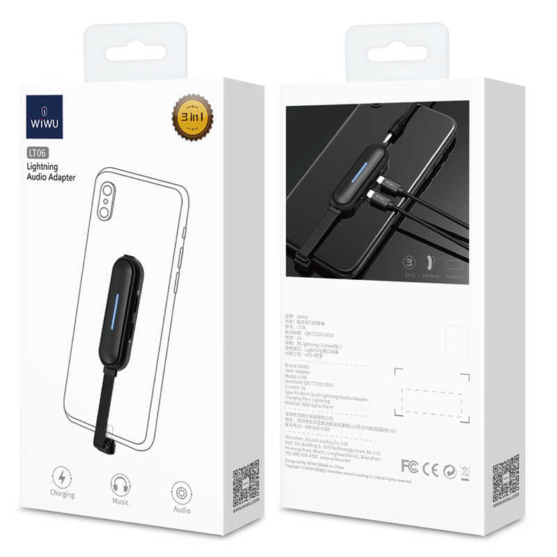 Wiwu LT06 Lightning Audio Adapter Black 