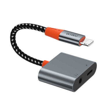 Wiwu LT07 Lightning to 3.5mm Aux Converter Audio Adapter Gray 
