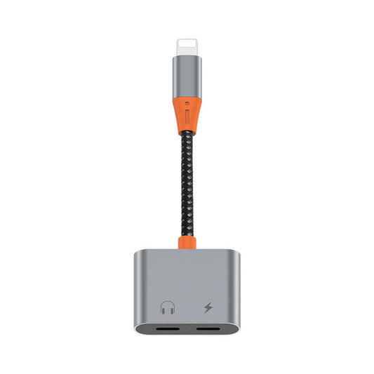 Wiwu LT09 Lightning Charger and Lightning Headphone Converter Adapter Gray 