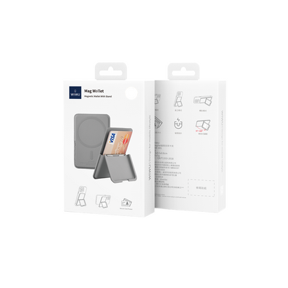 Wiwu MW-001 Pop-Up Sade Tasarımlı 3 Hazneli PU Magnetik Standlı Kartlık Siyah