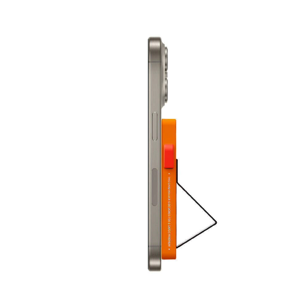 Wiwu MW-002 Pop-Up Buton Tasarımlı 6 Hazneli Magnetik Standlı Kartlık Gri